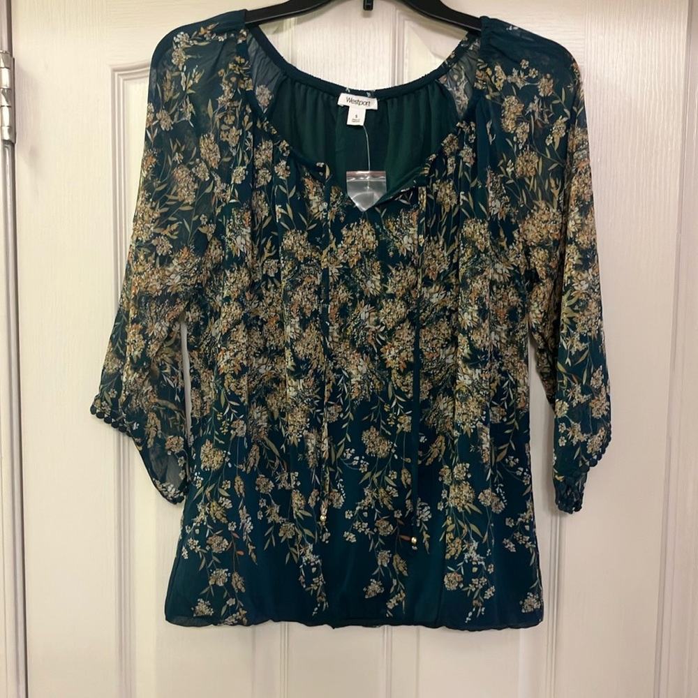 Westport Floral Green Blouse